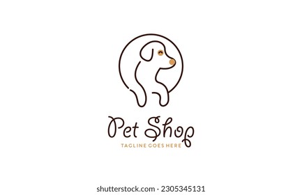Pet Shop Logo Design in Monoline Style
