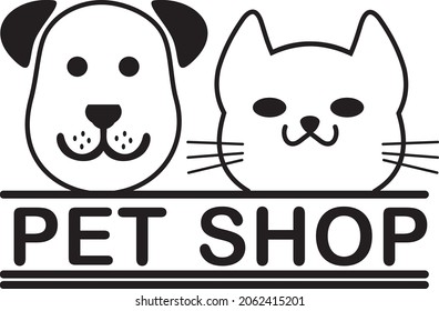 Pet shop logo design template