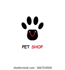 Pet shop logo design template. vector illustration.