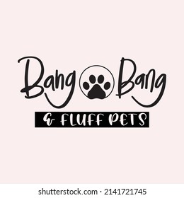 Pet shop logo design template. Store with goods and accessories for animals label. Lettering with paws . Zoo shop emblem banner isolated on white background vector illustration