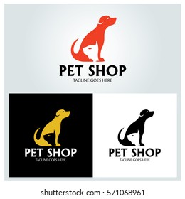 Pet shop logo design template, Pet care logo, Vector illustration