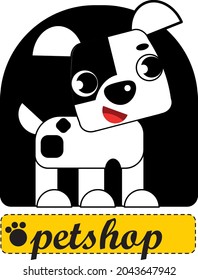 Pet shop logo with funny dog