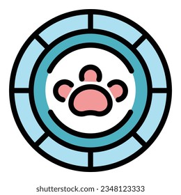 Pet shop logo icon outline vector. Dog toy. Store care color flat
