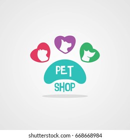 Pet Shop Logo Icon Template Design Vector Illustration
