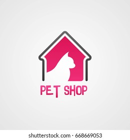 Pet Shop Logo Icon Template Design Vector Illustration
