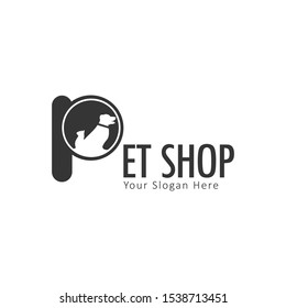 Pet shop logo with initial letter P logo design