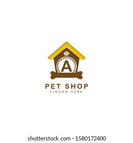 Pet Shop Logo With Initial Letter a, Design Vector Illustration Pet Shop Logo Template