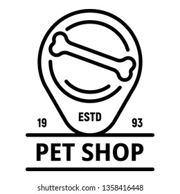 Pet shop logo. Outline pet shop vector logo for web design isolated on white background