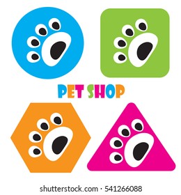 Pet shop logo, pawn in many shape