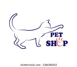 Pet shop logo. Signboard, emblem for an animal store.