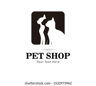 Pet Shop Logo with Square Shape and pet Element