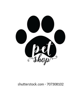 Pet shop logo. Pet store signboard concept