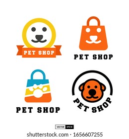 pet shop logo template design for the animals dogs and cats