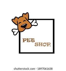 Pet shop logo template. label design elements for pet shop, zoo shop, pets care and goods for animals.