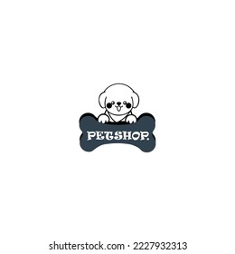 Pet shop logo template. label design elements for pet shop, zoo shop, pets care and goods for animals.