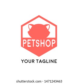 Pet shop logo template. Pet shop or store signboard. icon illustration with the concept of pet care
