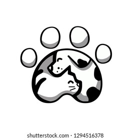 Pet shop logo template in vector. Animal shelter emblem, label design elements for zoo shop, pets care and goods for animals. Vet clinic, Pet store signboard concept.