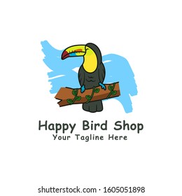 Pet Shop Logo Toucan Bird Vector Template