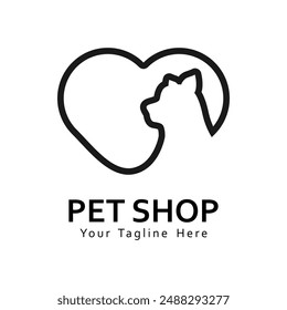 Pet shop logo vector art illustration