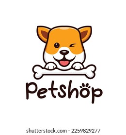 Plantilla de diseño de vectores con logotipo de tienda de mascotas