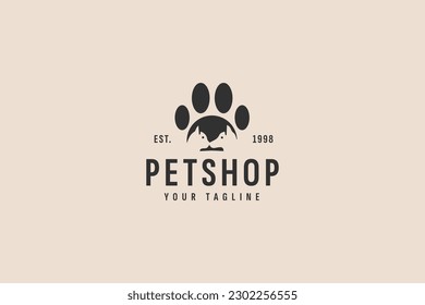 pet shop logo vector icon illustration