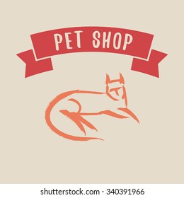 Pet shop logo. Vector illustration.