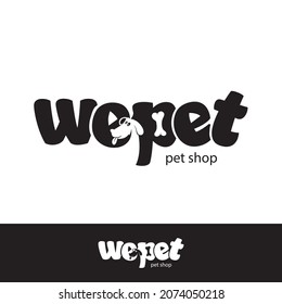 pet shop logo vector text typography