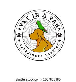 pet shop logo veterinary service logo retro