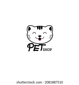 Pet Shop Logos Cat Character Cute Stock Vector (Royalty Free ...