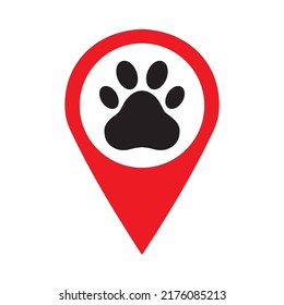 Pet shop map point sign, vector illustration.