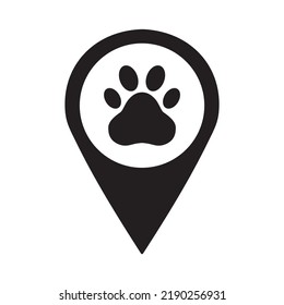 Pet shop map point sign, vector illustration.
