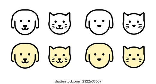 Pet shop mark for cats and dogs. Vector icon illustration material set