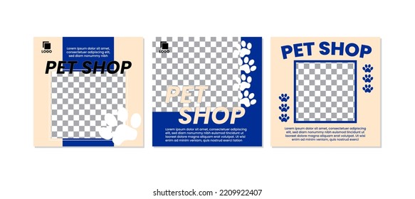 Pet shop marketing banner for social media post template