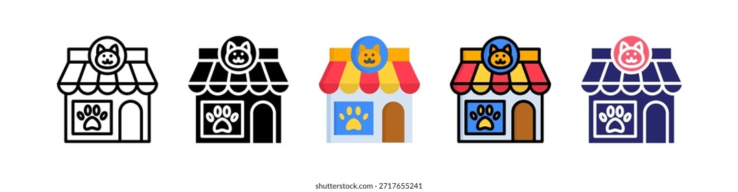 Tienda de Mascotas Icono de Estilo Múltiple Conjunto Colección..