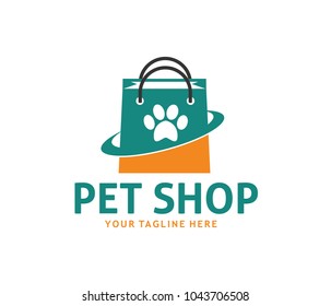 pet shop online vector logo design template