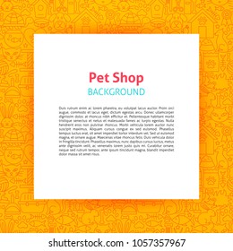 Pet Shop Paper Template. Vector Illustration of Outline Design.