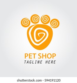 Pet shop paw abstract logo