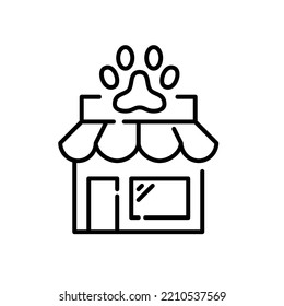 Pet shop. Pixel perfect, editable stroke icon