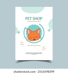 Pet shop  poster vector illustration flyer template