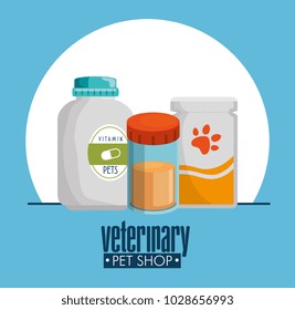 pet shop products set icons