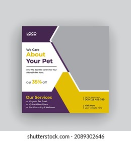 Pet shop promotion social media post or cover banner and web banner 