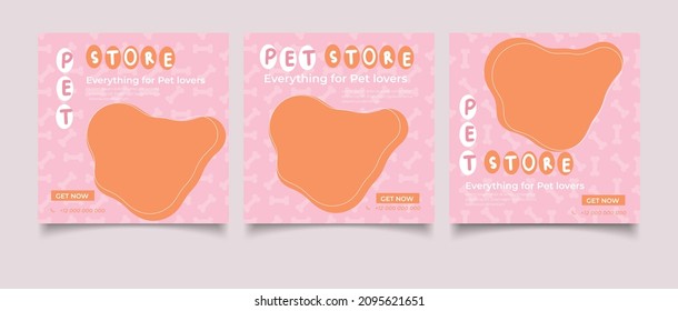 Pet Shop Promotion Social Media Post Template Collection