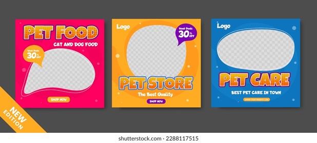 Pet shop promotion social media post template