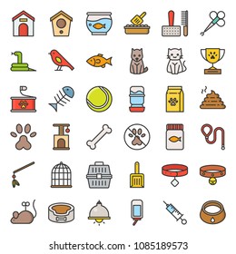 Pet shop related and symbol, filled outline icon vector