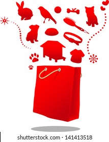 pet shop sale red bag