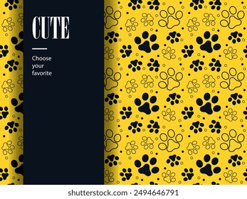 pet shop seamless animal dog cute footprint icon wild wallpaper pattern paws ornament silhouette art