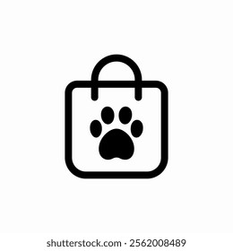 pet shop shopping bag icon sign vector