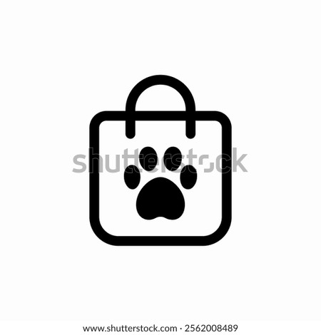 pet shop shopping bag icon sign vector