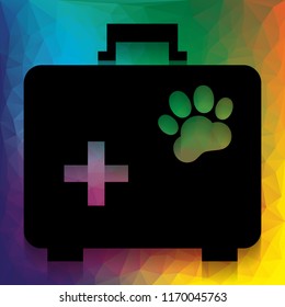 Pet shop sign illustration. Vector. Flat style black icon on white.