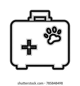 Pet shop sign illustration. Vector. Flat style black icon on white.